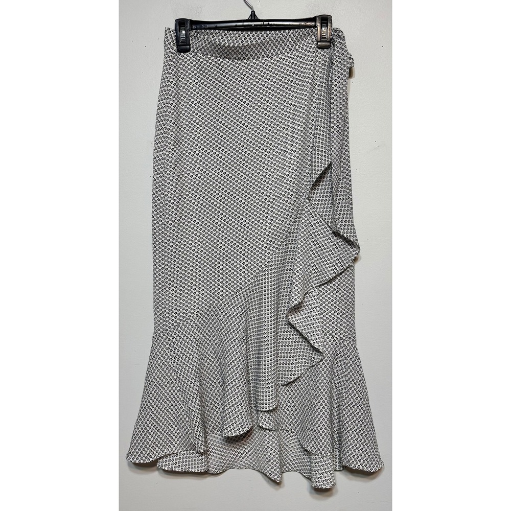 Max Studio‎ Parisian-Chic Wrap Midi Skirt Size Small Officecore Casual Elegance